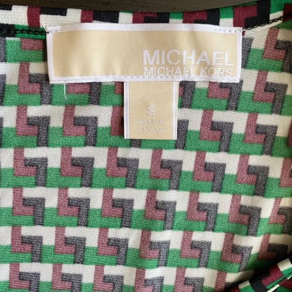 Michael Kors Women’s Size Small Fit & Flare Stretch Jersey Dress Palmetto Green - Picture 16 of 16